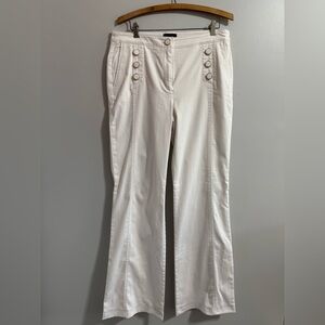 Carlisle Collection White Button Front Jeans